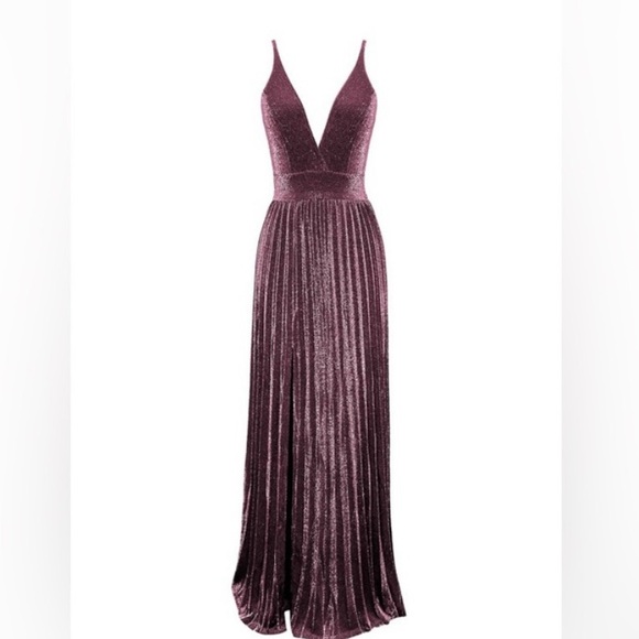 Dress the Population Dresses & Skirts - Dress the Population Danea Floor Length Purple Shimmer Dress SZ medium